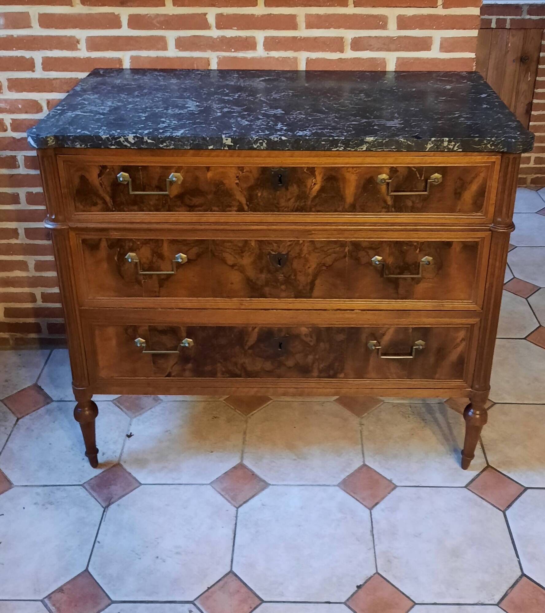 Louis XVI period mahogany chest of drawers