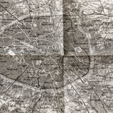Old map of the surroundings of Paris