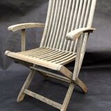 3 vintage folding garden chairs made of River Han teak