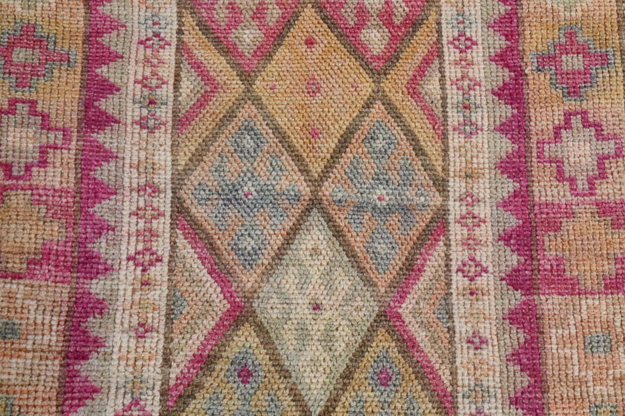 3x13 Pink Hallway Turkish Runner Rug,94x409Cm