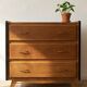 Vintage Scandinavian chest of drawers - varnished wood in teak colour