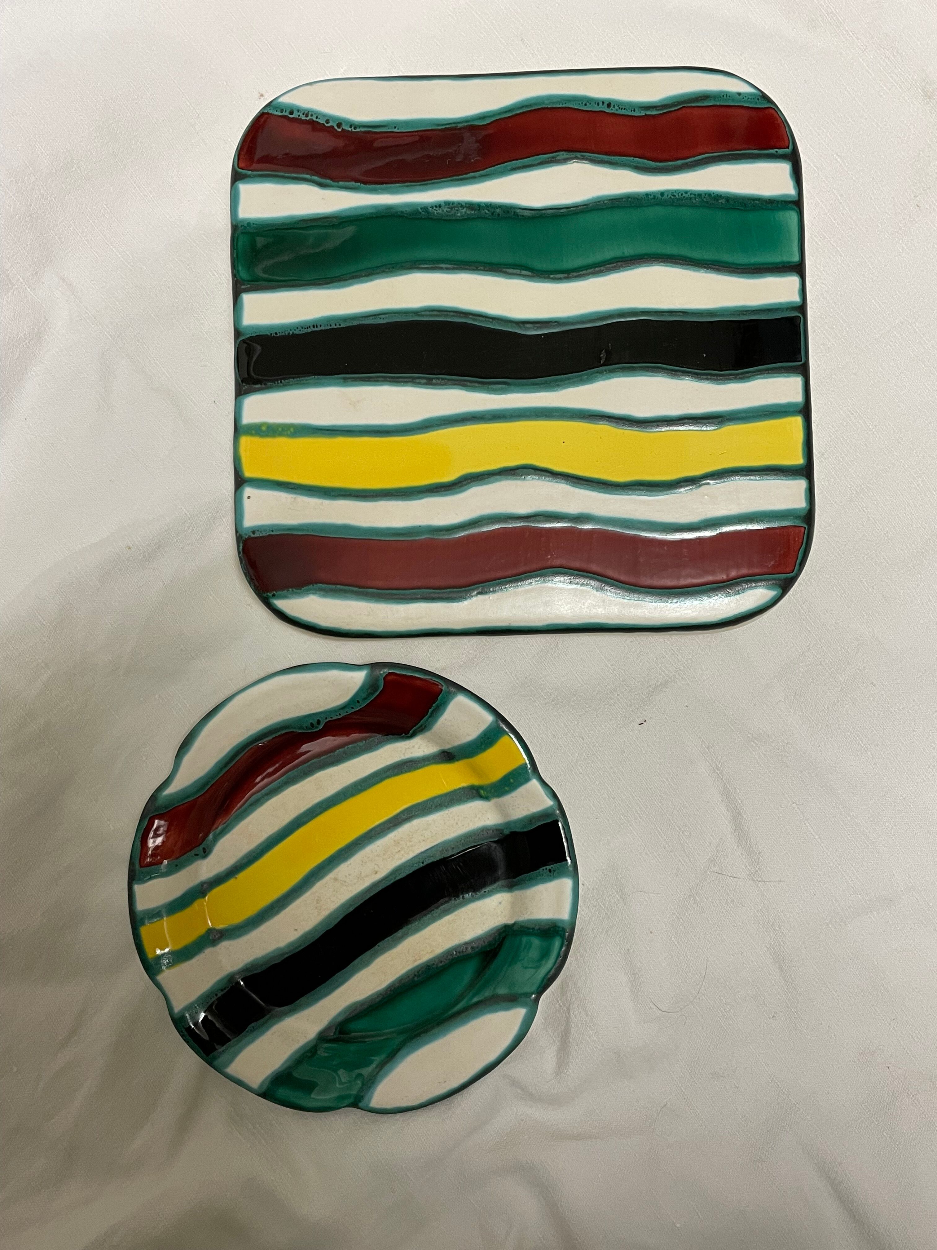 Underside and small colorful plate