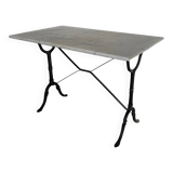 White marble bistro table, cast iron legs