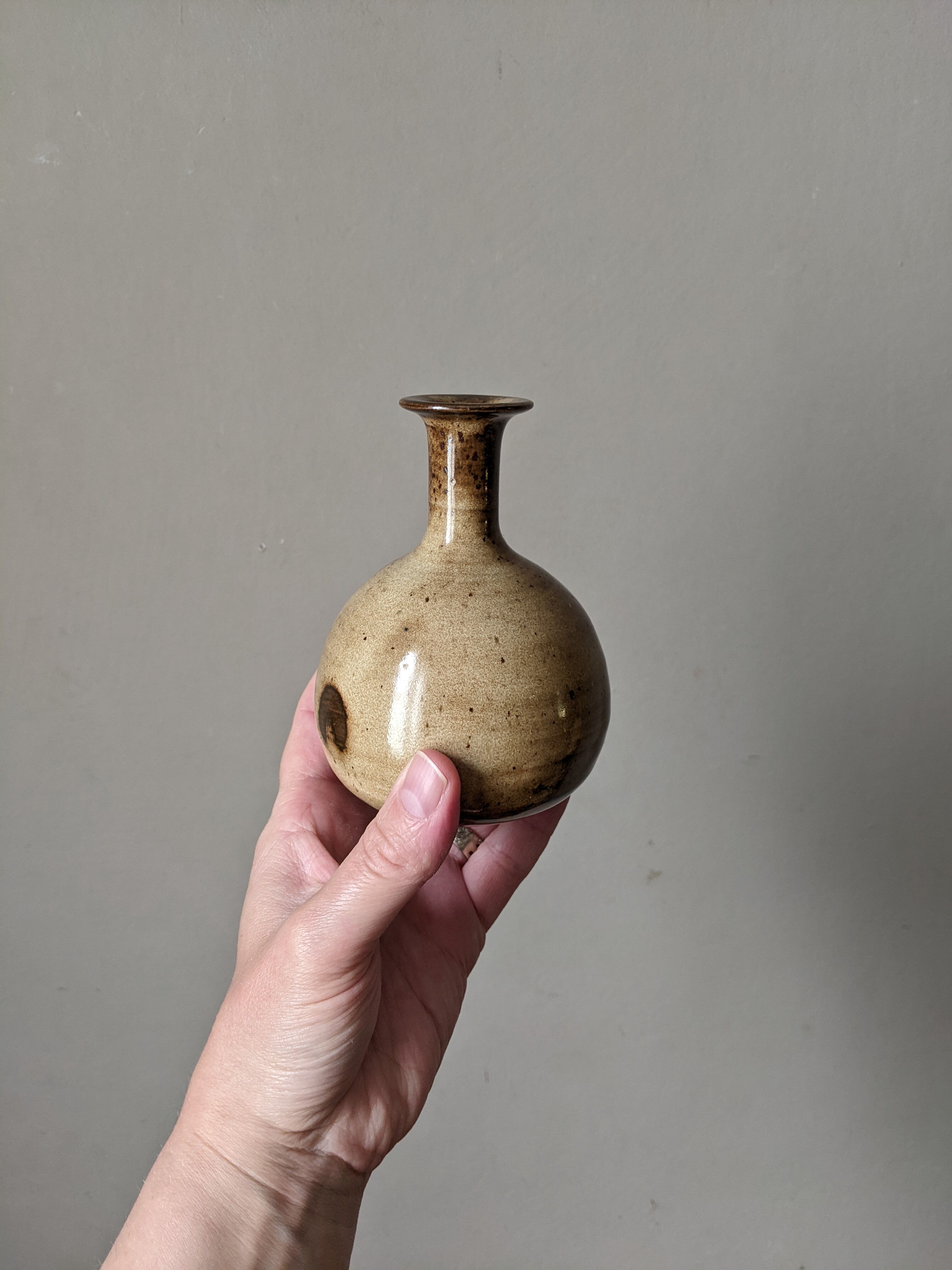 Handmade stoneware soliflore Scandinavian countryside pottery