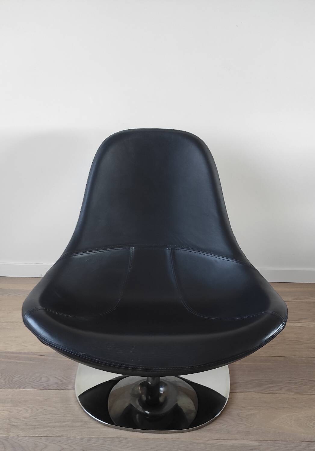 Pair of Tirup Ikea leather armchairs