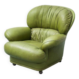Poltrona in pelle verde anni ’50 vintage modernariato