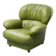 Poltrona in pelle verde anni ’50 vintage modernariato