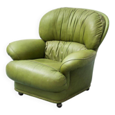 Poltrona in pelle verde anni ’50 vintage modernariato