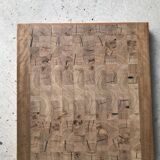 Decorative wooden top with checkerboard effect