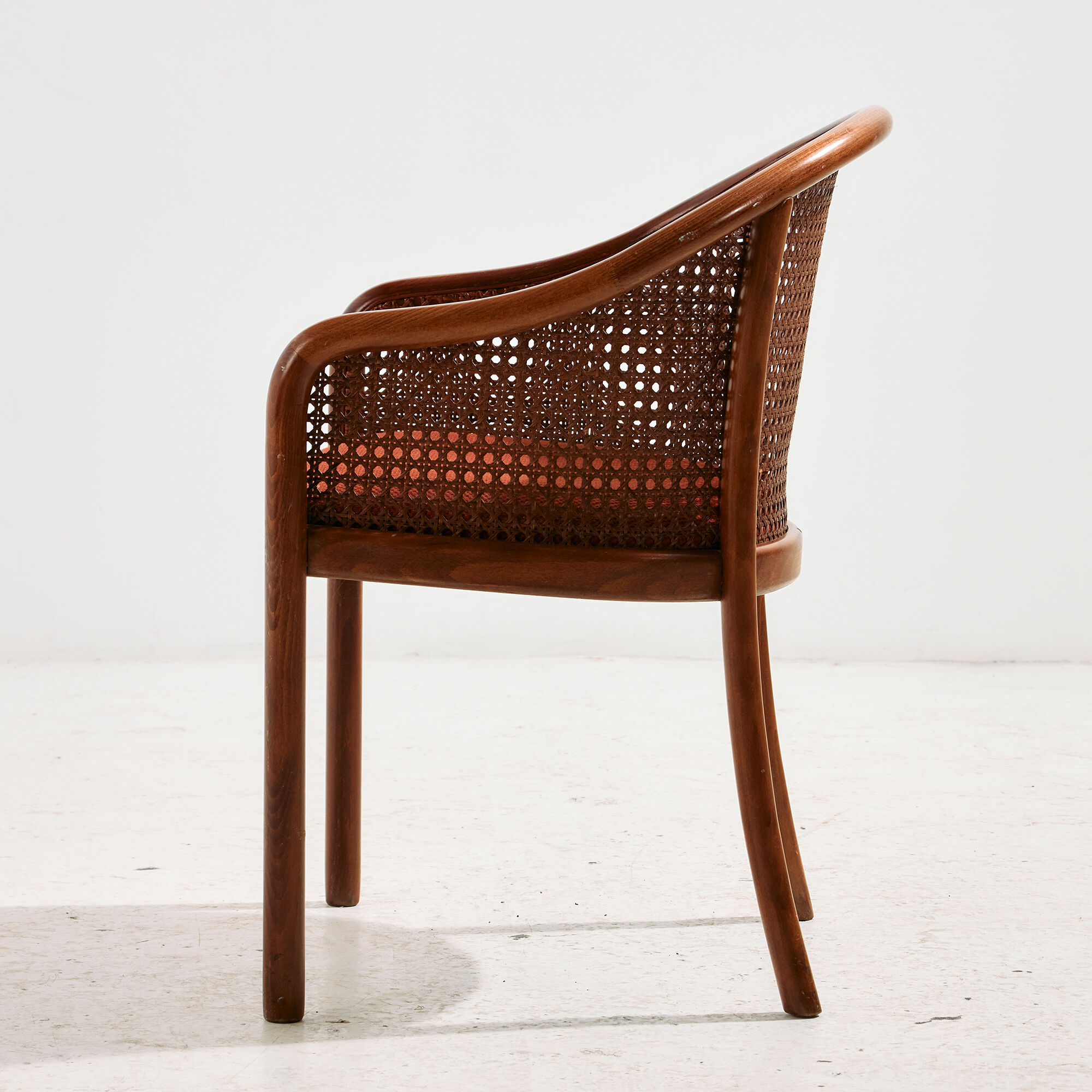 Armchair in beech and rattan