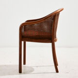 Armchair in beech and rattan