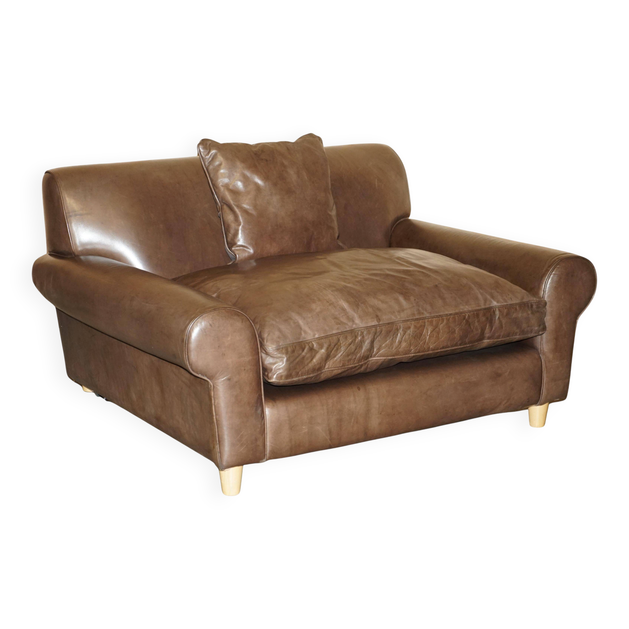 Large leather loveseat Terence Conran Chelsea