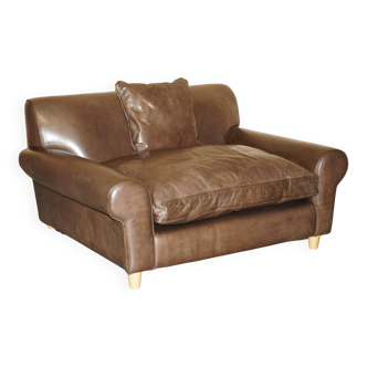 Large leather loveseat Terence Conran Chelsea