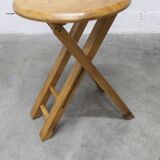 Folding stool by Roger Tallon in pine, 1960