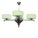 Art Deco Green Opaline Glass Chandelier, Czechoslovakia 1930s