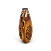 Monumental wooden floor vase / intarsia / wood mosaic / Africa / 1950s–1960