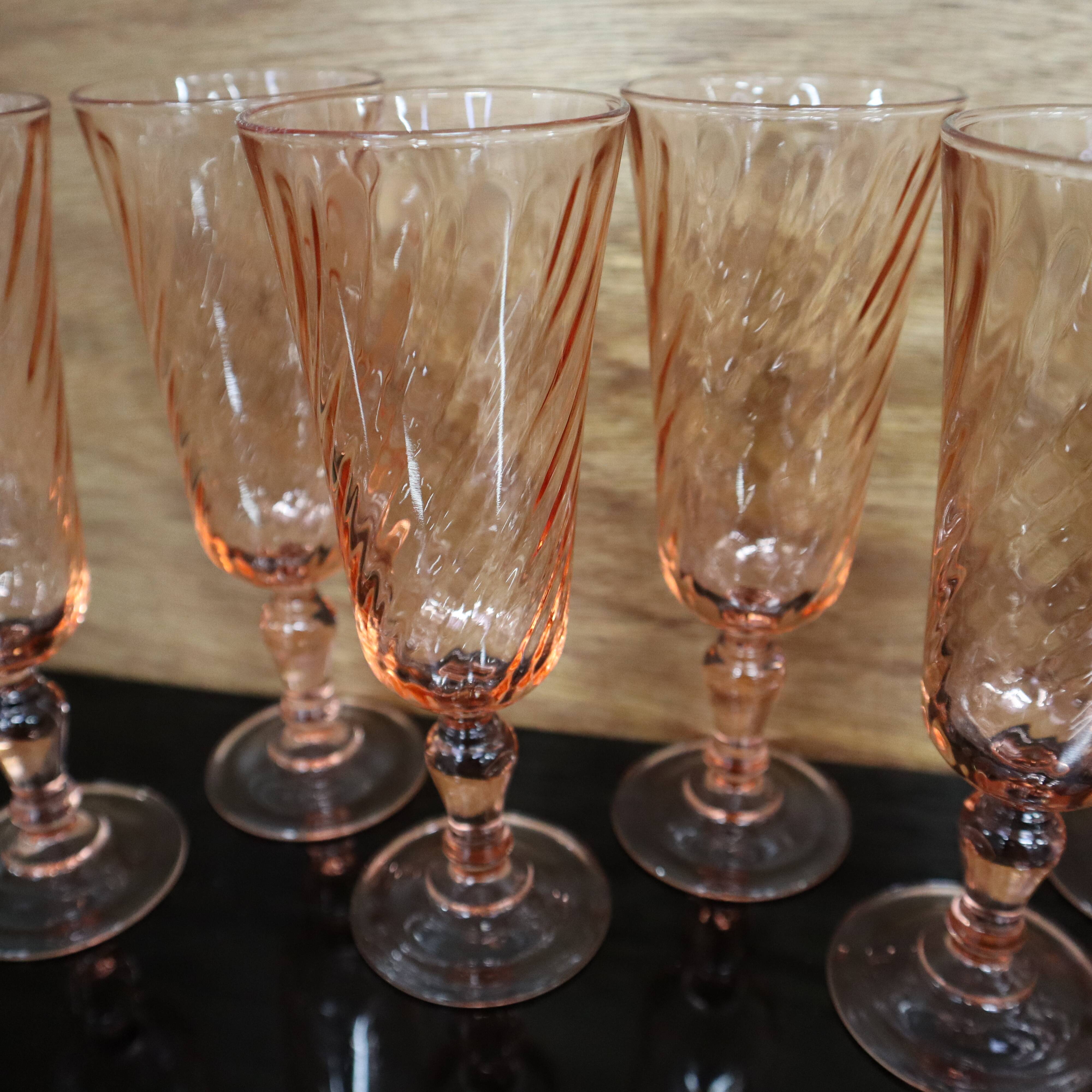 8 Rosaline Luminarc champagne flutes
