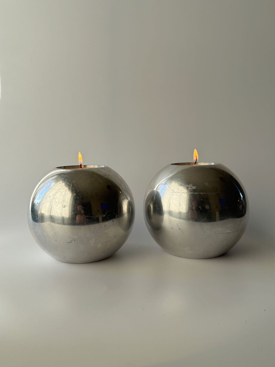 Pair of XL Vintage IKEA Nässjö candle holder designed by Ehlén Johanss