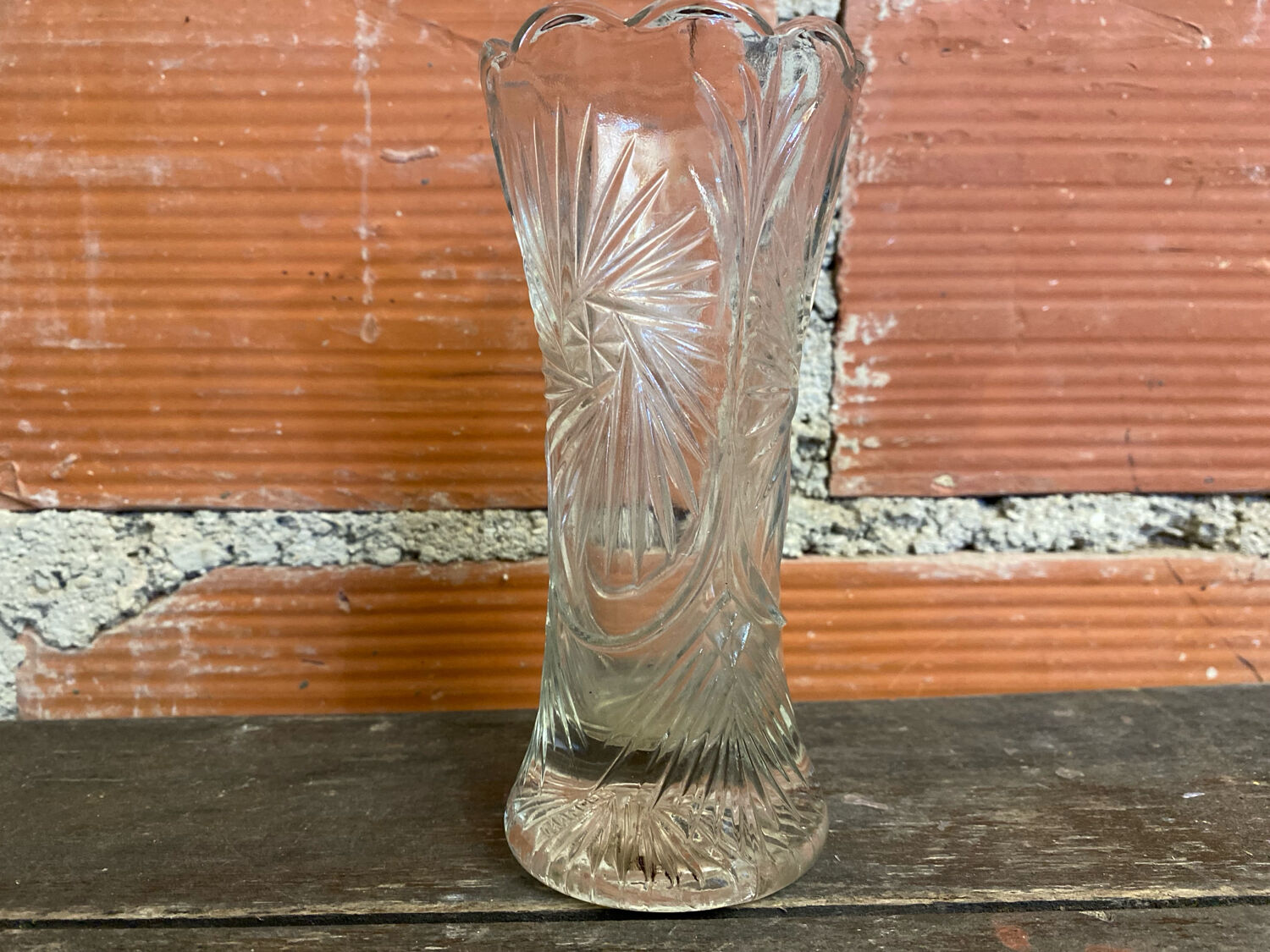 Vintage 1970s Moulded Glass Vase Made in Germany