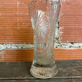 Vintage 1970s Moulded Glass Vase Made in Germany