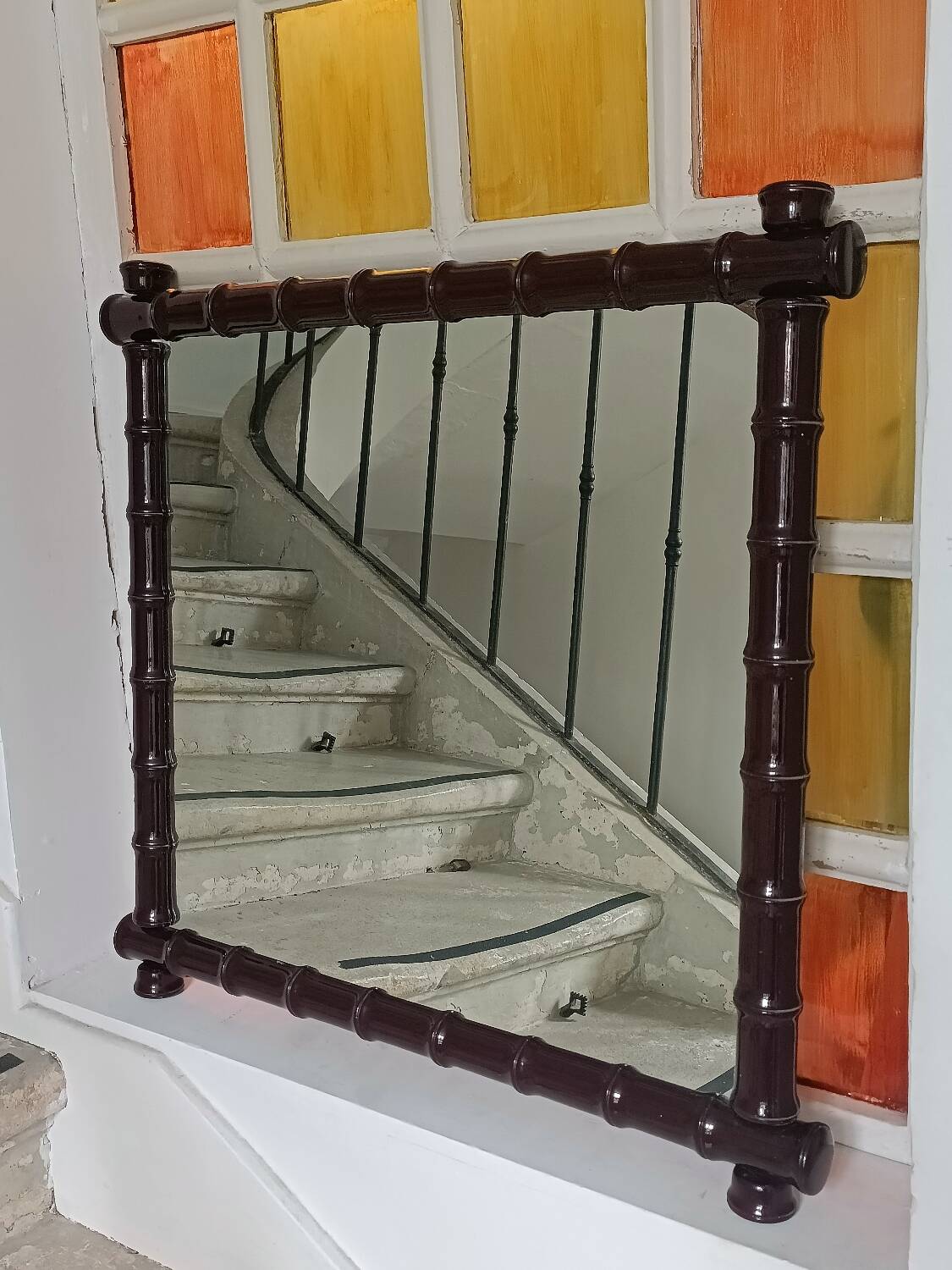 Vintage bamboo style mirror