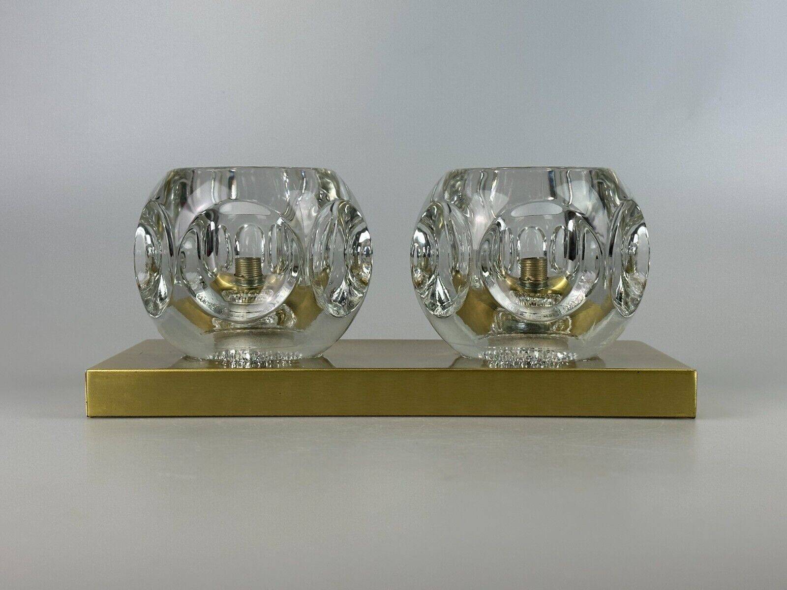 60s 70s peill & putzler cube wall lamp wall sconce ice glass space design