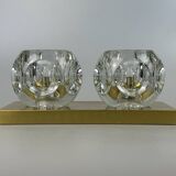 60s 70s peill & putzler cube wall lamp wall sconce ice glass space design
