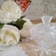 Art Deco style chiseled molded glass candy box