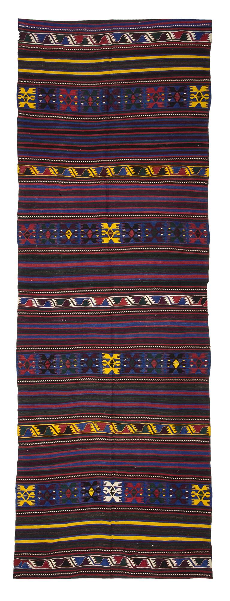 Turkish kilim rug, 407x141 cm, MYK-871
