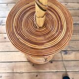 Louis Sognot vintage bamboo rattan floor lamp
