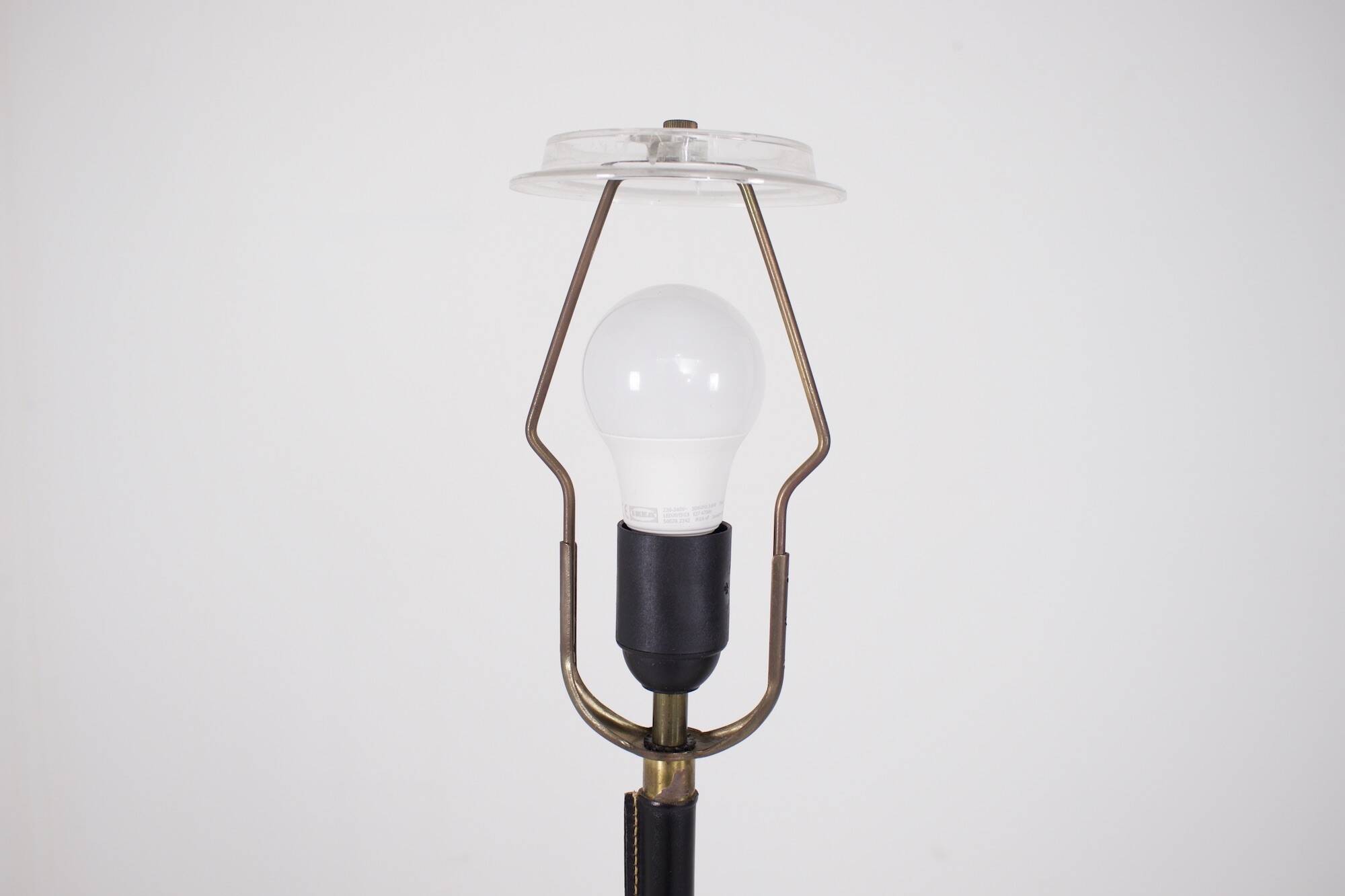 Leather-covered floor lamp, K & L Belysning Sweden.