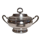Antique silver-plated soup tureen – decorated handles – classic style