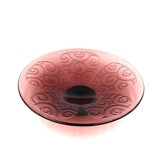 Art deco violet glass centerpiece, Le Verre Francais, Charles Schneider, France, 1930s