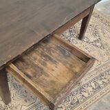 Antique 1900s rustic farmhouse coffee table two drawers