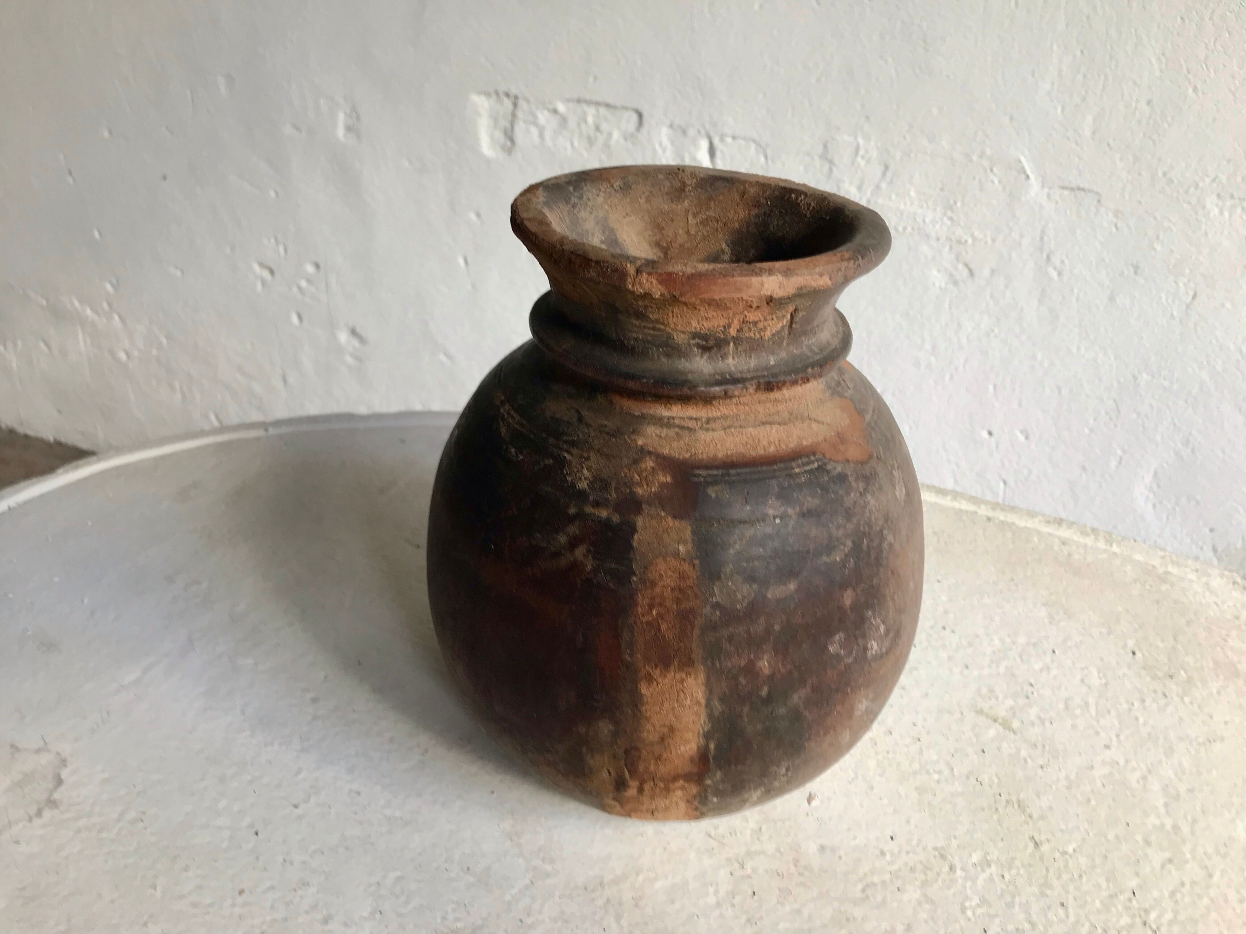Antique indian wooden pot