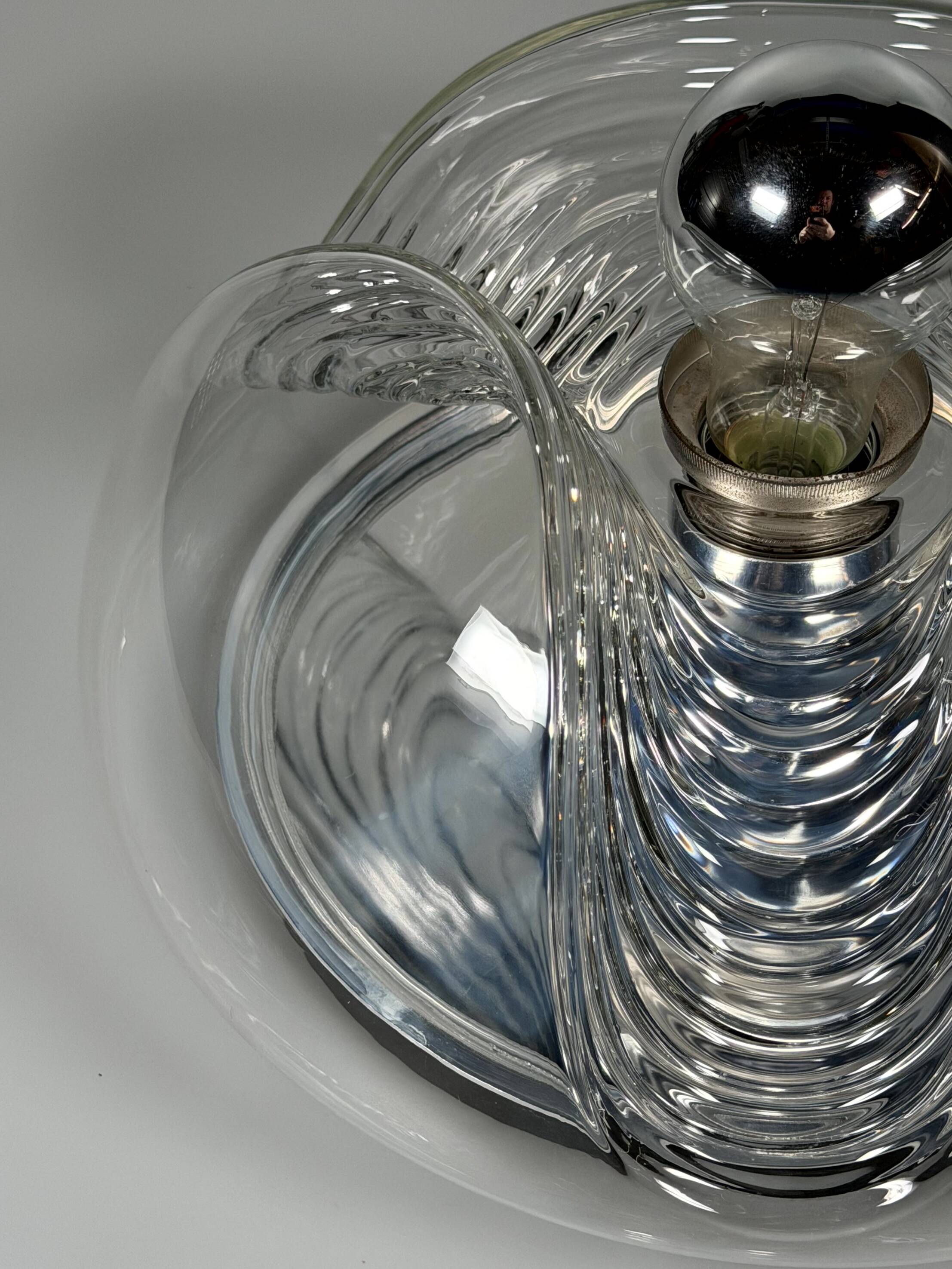 1960s 1970s Wall or Ceiling Lamp "Wave" by Koch & Lowy for Peill & Putzler