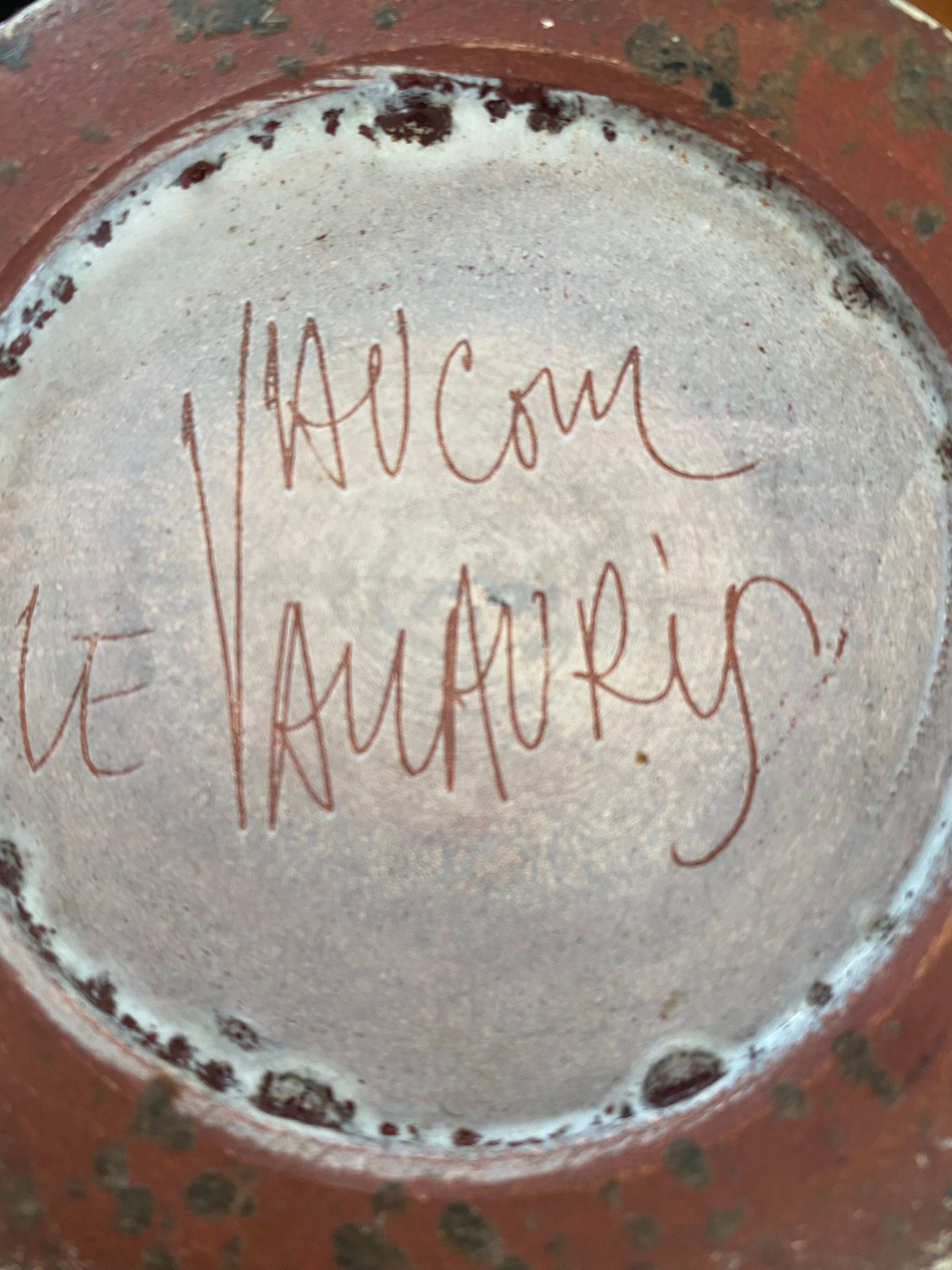 Ceramic roller vase Vallauris Le Vaucour signed