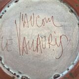 Ceramic roller vase Vallauris Le Vaucour signed