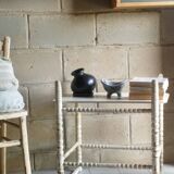 Old wooden sofa-bedside tip turned