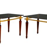 Pair of tables with crystal glass spiegel parsol, germany, 1970