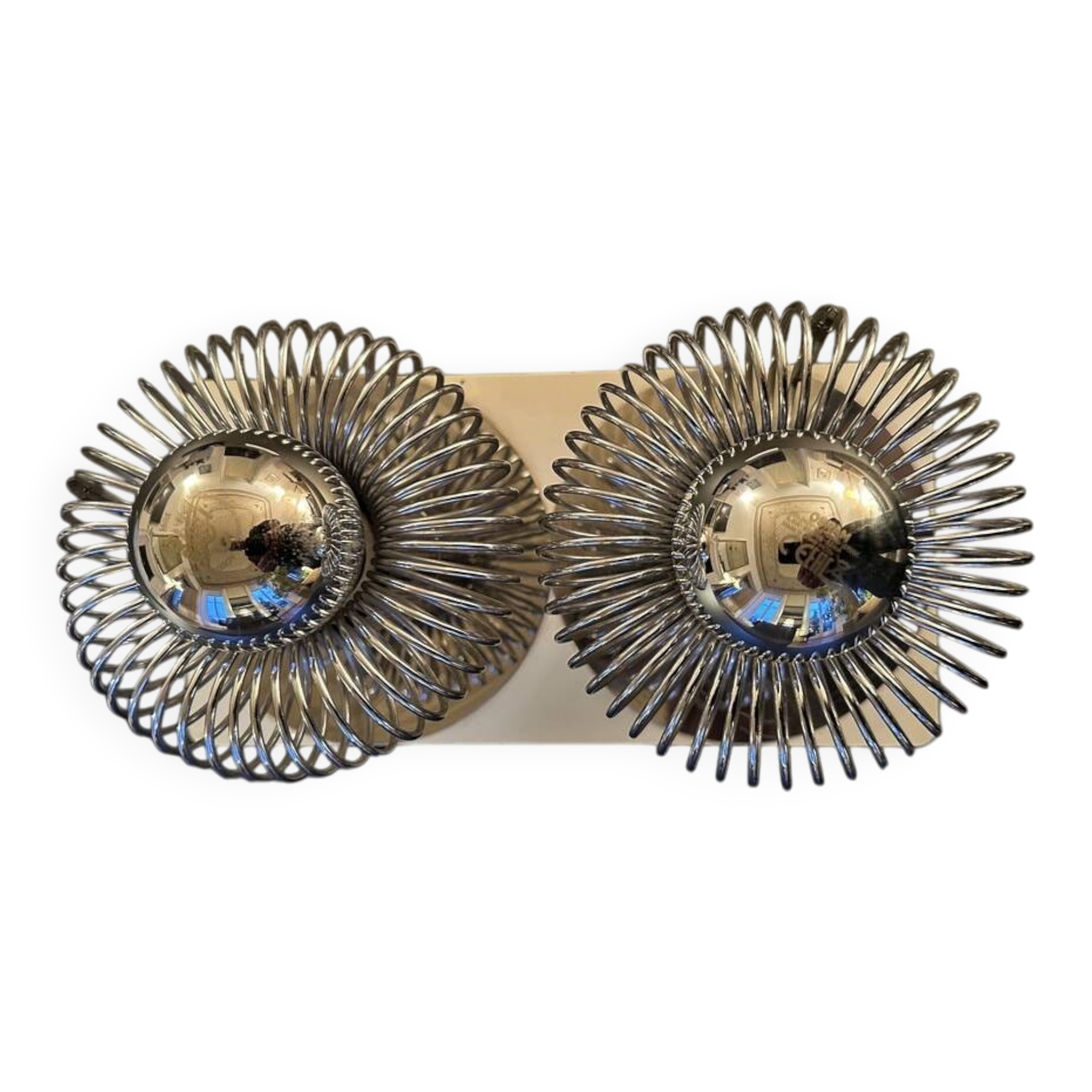 Double "spring" wall light Andréa Lazzari. Vintage.