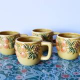 4 vintage slip fruit cups
