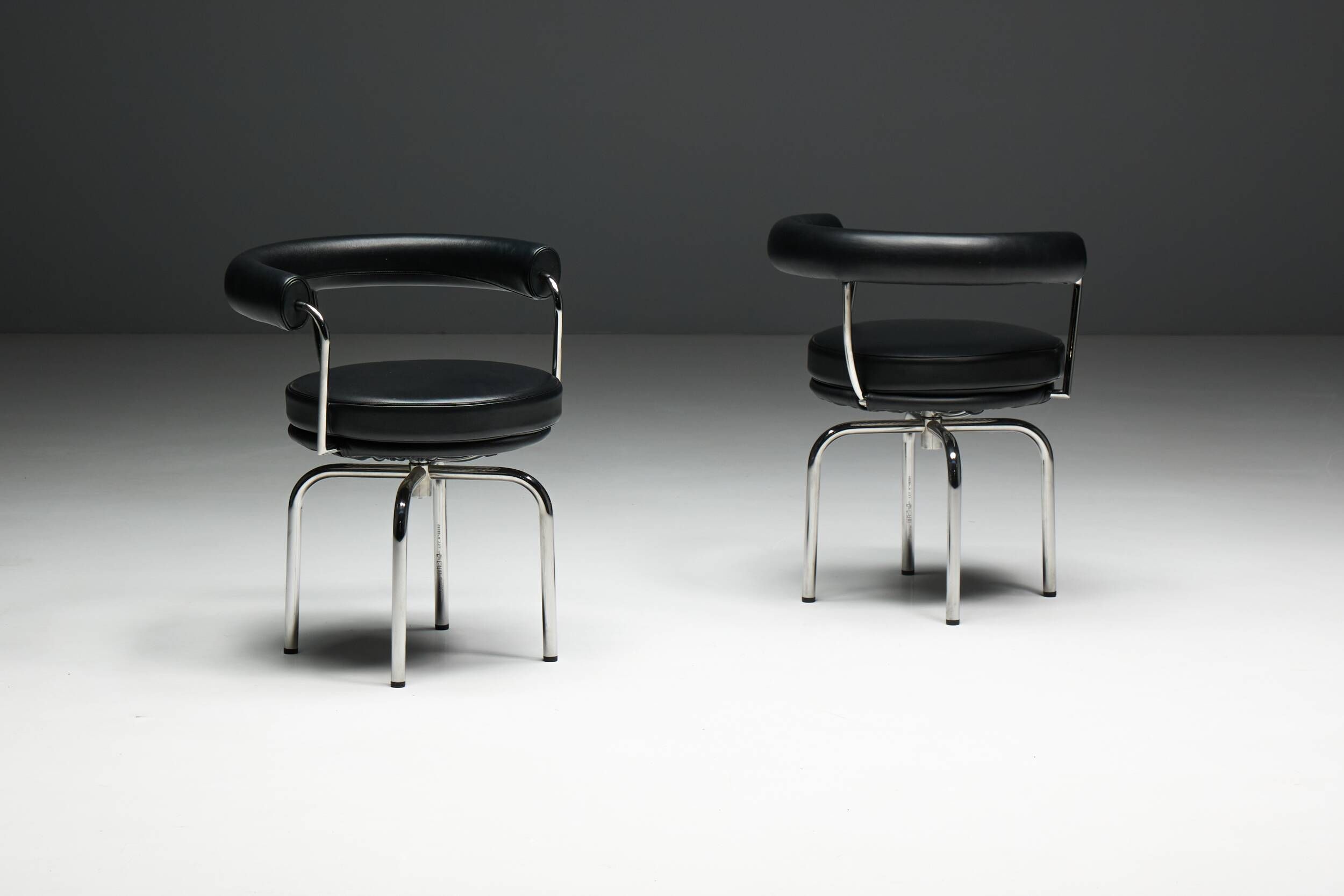 LC7 chairs by Charlotte Perriand, Le Corbusier and Pierre Jeanneret, 1980s