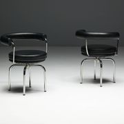 LC7 chairs by Charlotte Perriand, Le Corbusier and Pierre Jeanneret, 1980s