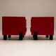 Poltrona Frau - Pair of red leather armchairs, “Moji” model - c. 2000
