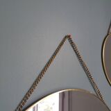 3 miroirs ronds métal doré, diametre 35, 30 et 20 cm