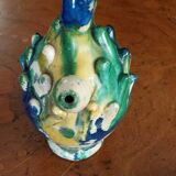 Antique glazed terracotta jug from Seminara Calabria, signed Ditto