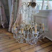 Large butterfly chandelier in glass and gilded metal - Louis XV style