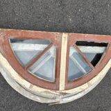 Set of 2: old half-moon wooden transom window