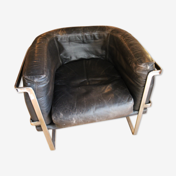 Fauteuil cuir années 1970